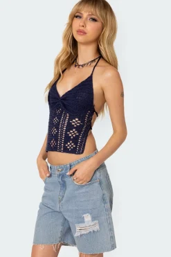 Jada Open Back Crochet Top