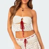 Jaslene Strapless Crochet Top