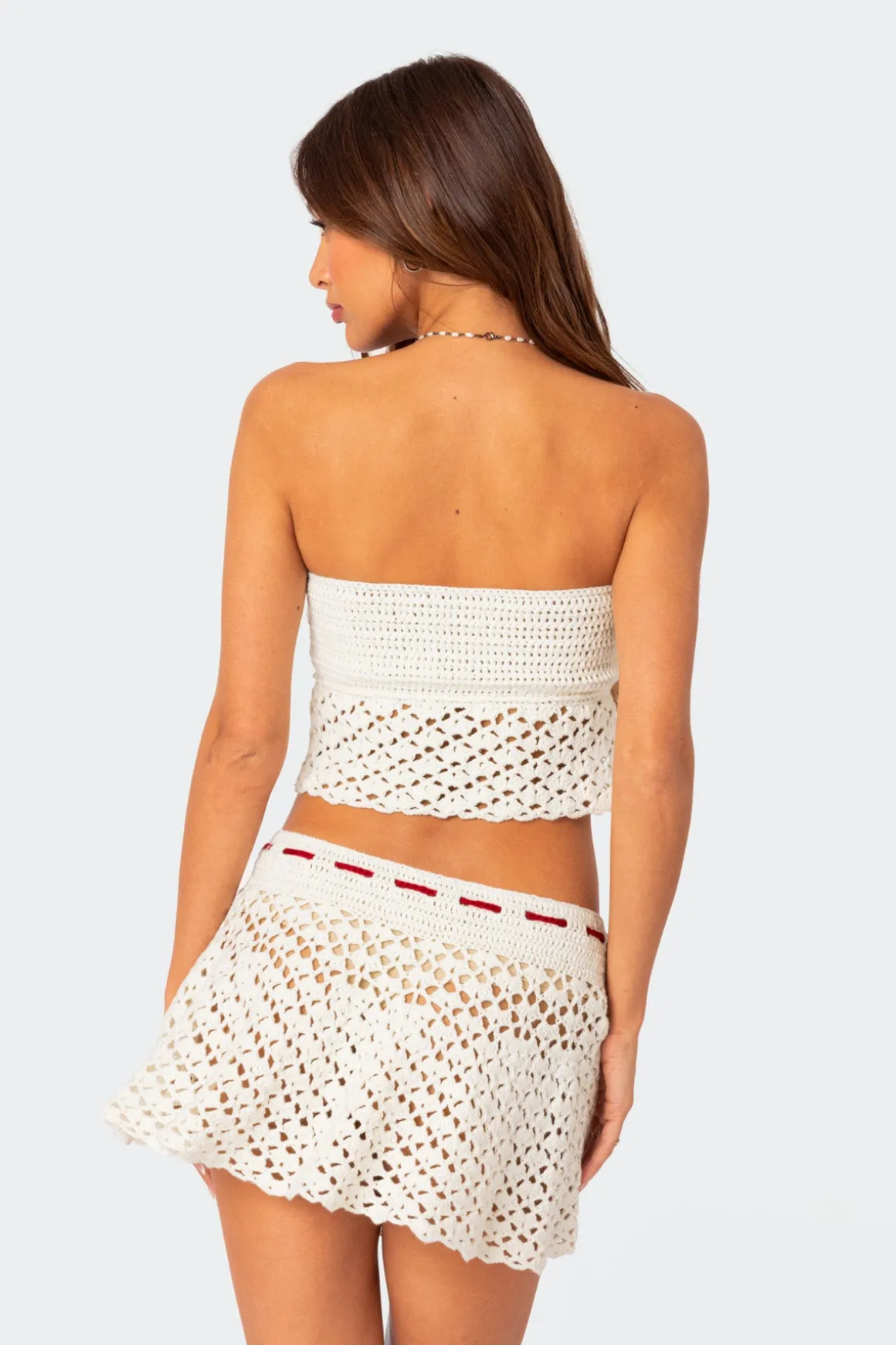 Jaslene Strapless Crochet Top