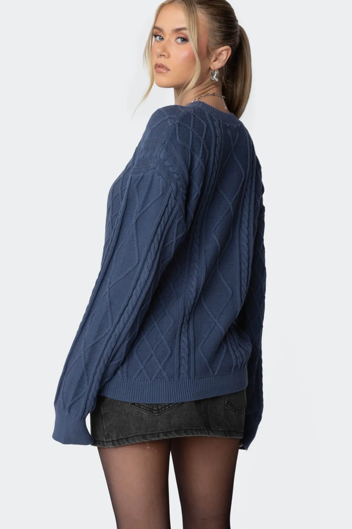 Jessy Cable Knit Oversized Sweater