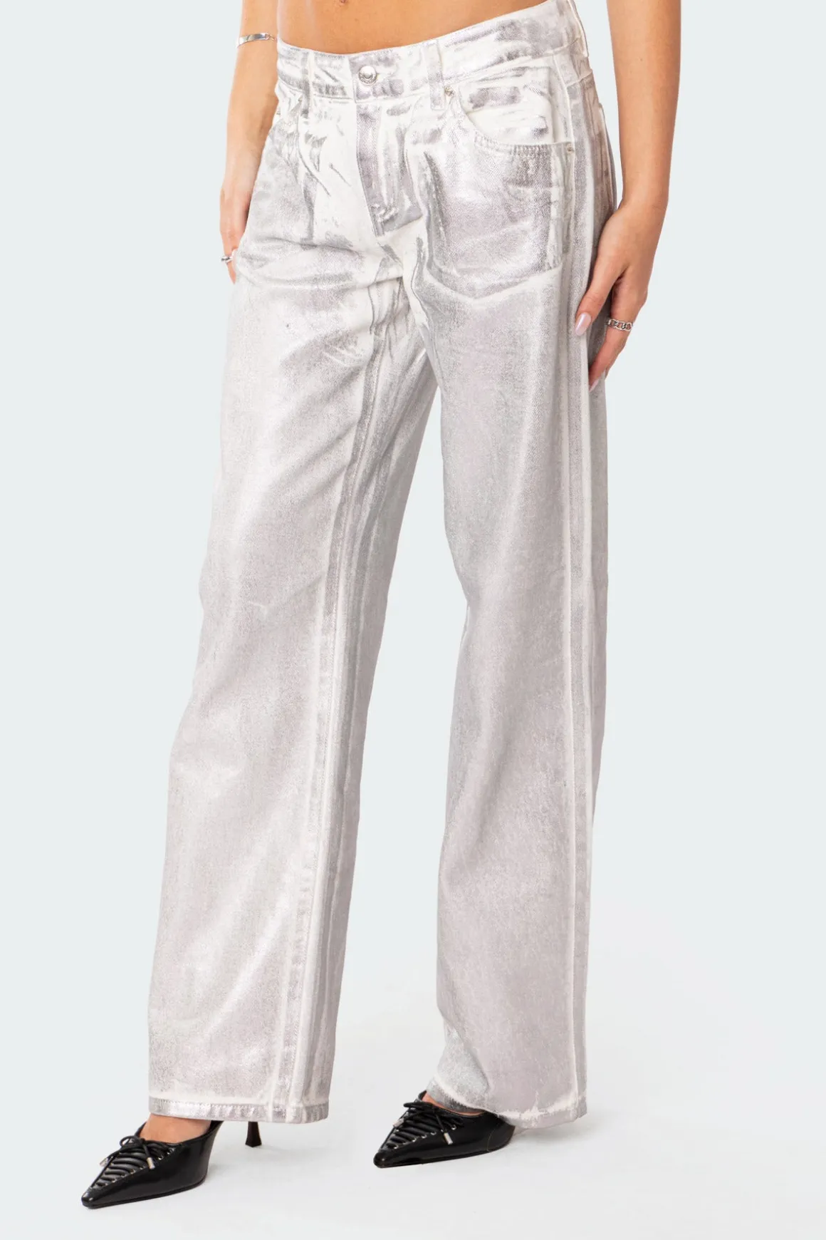 Jolene Metallic Low Rise Jeans