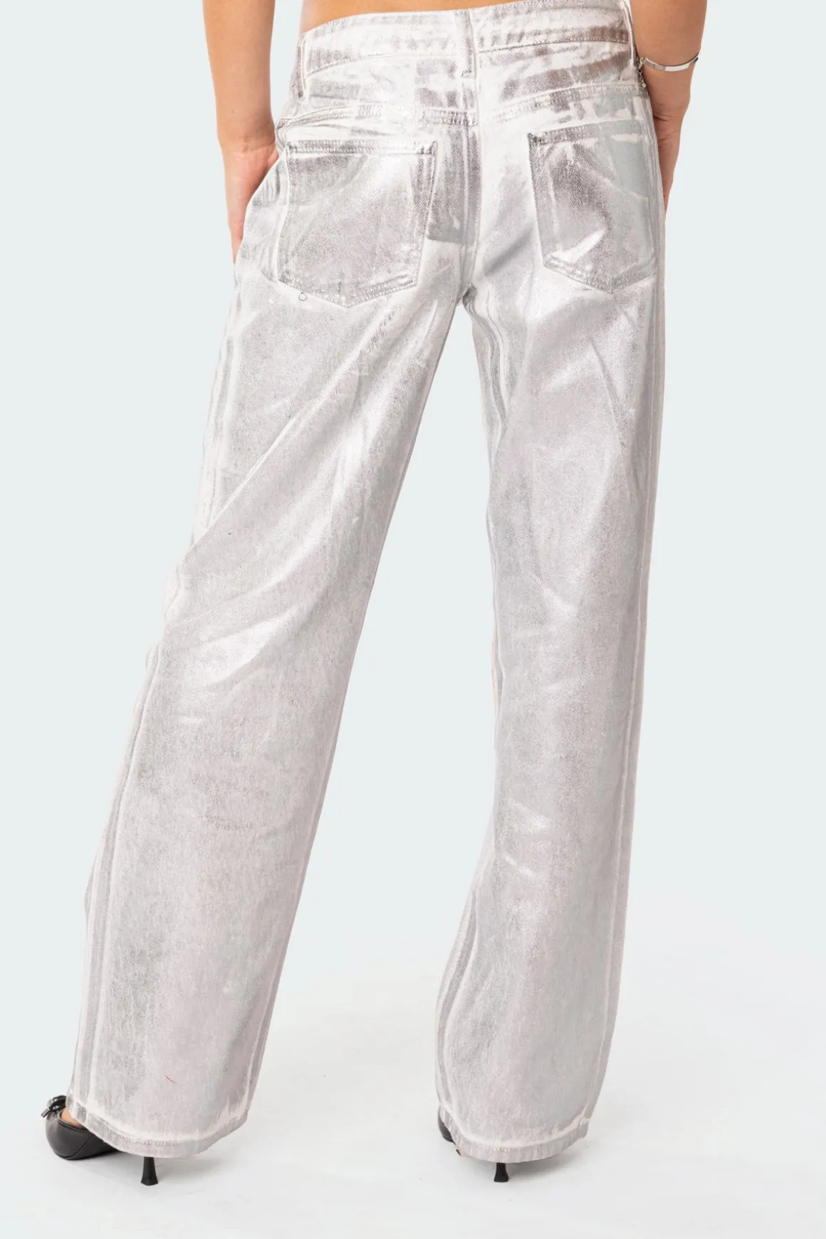 Jolene Metallic Low Rise Jeans