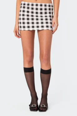 Junie Gingham Printed Mini Skirt