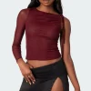 Jupiter One Shoulder Mesh Top