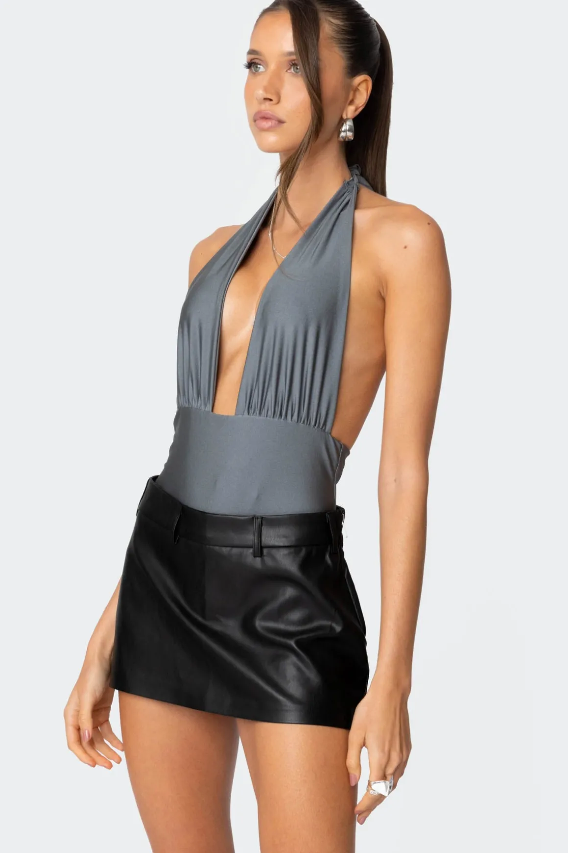 Justice Shiny Gathered Bodysuit
