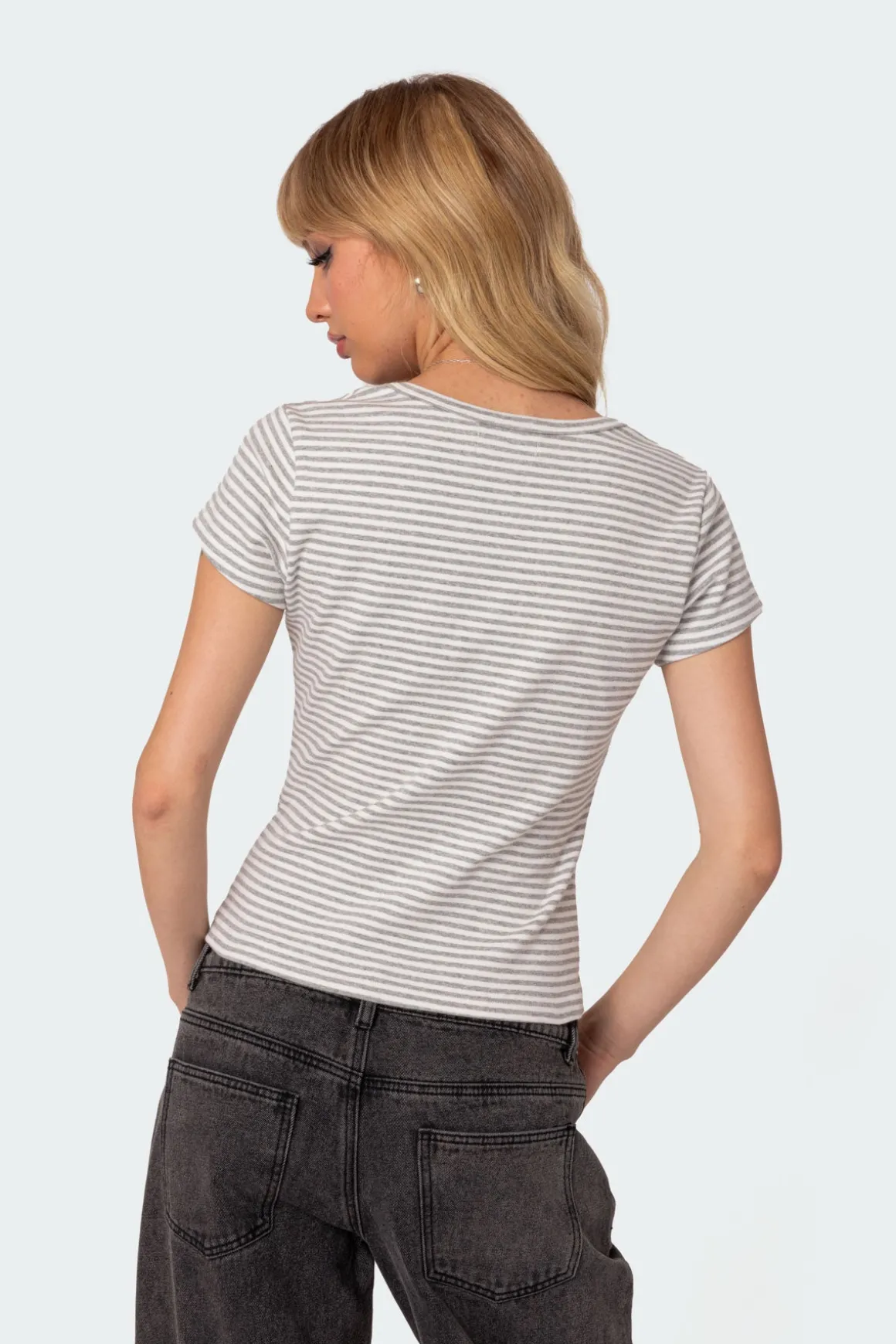 Kady Striped Henley T Shirt