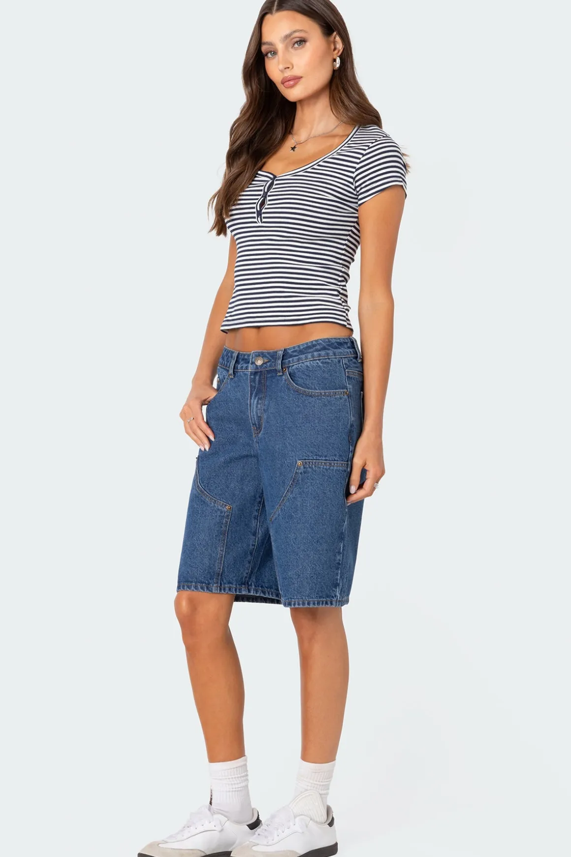 Kady Striped Henley T Shirt