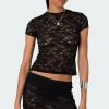 Kaori Sheer Lace T Shirt