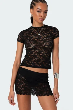 Kaori Sheer Lace T Shirt