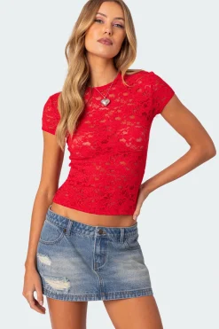 Kaori Sheer Lace T Shirt