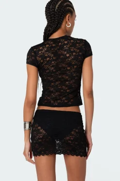 Kaori Sheer Lace T Shirt