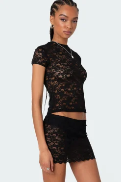 Kaori Sheer Lace T Shirt