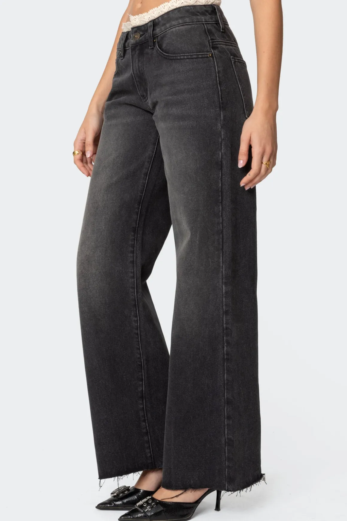 Karlie Lace Trim Jeans