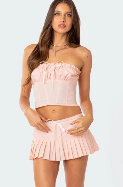 Karmen Gathered Lace Up Corset