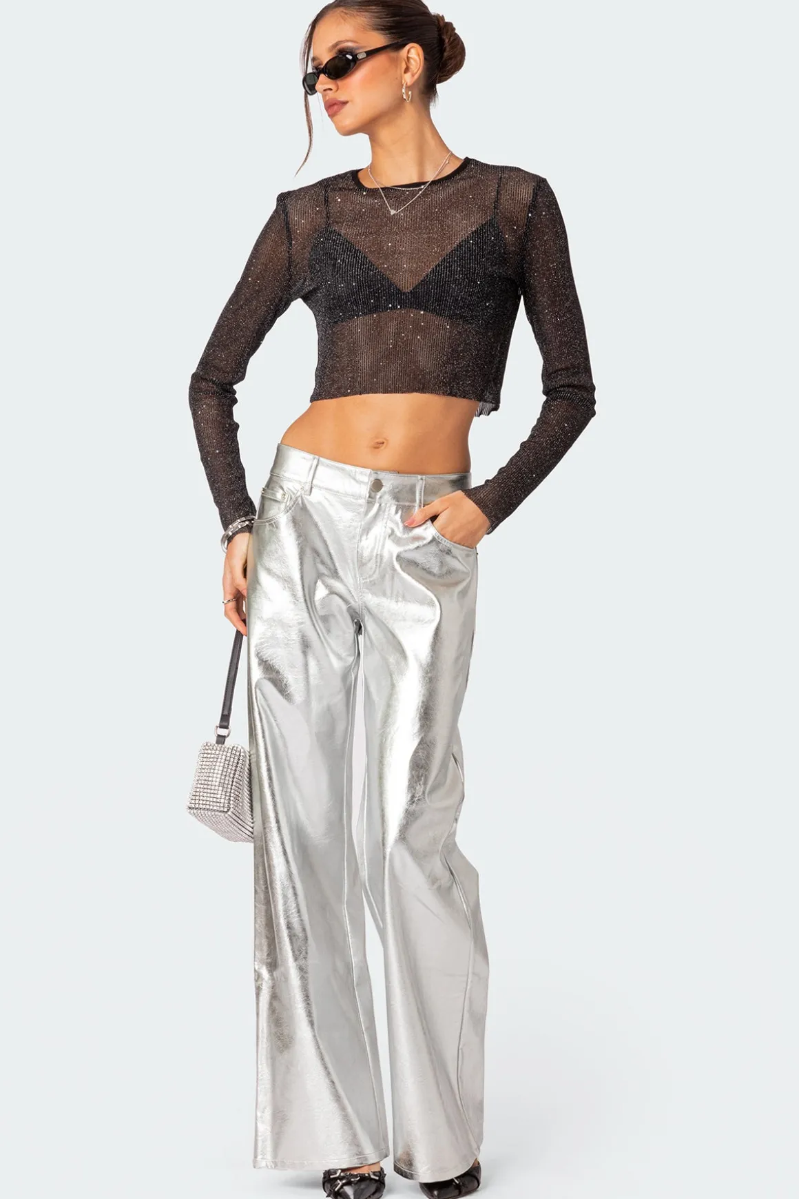 Kim Metallic Faux Leather Pants