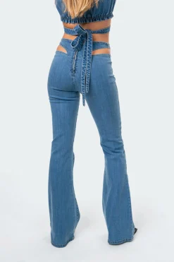 Kira Cut-Out Flared Jeans
