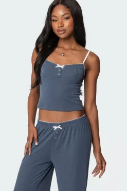 Kleo Pointelle Henley Tank Top