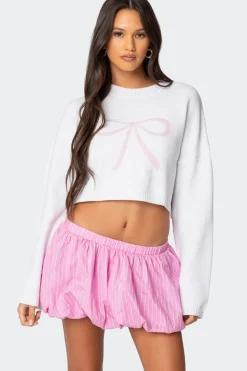 Knit Bow Cropped Sweater