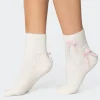 Knit Bow Fuzzy Socks