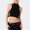 Knitted Side Lace-Up Top