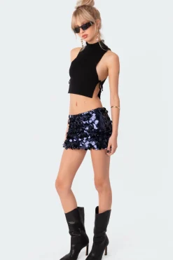 Knitted Side Lace-Up Top