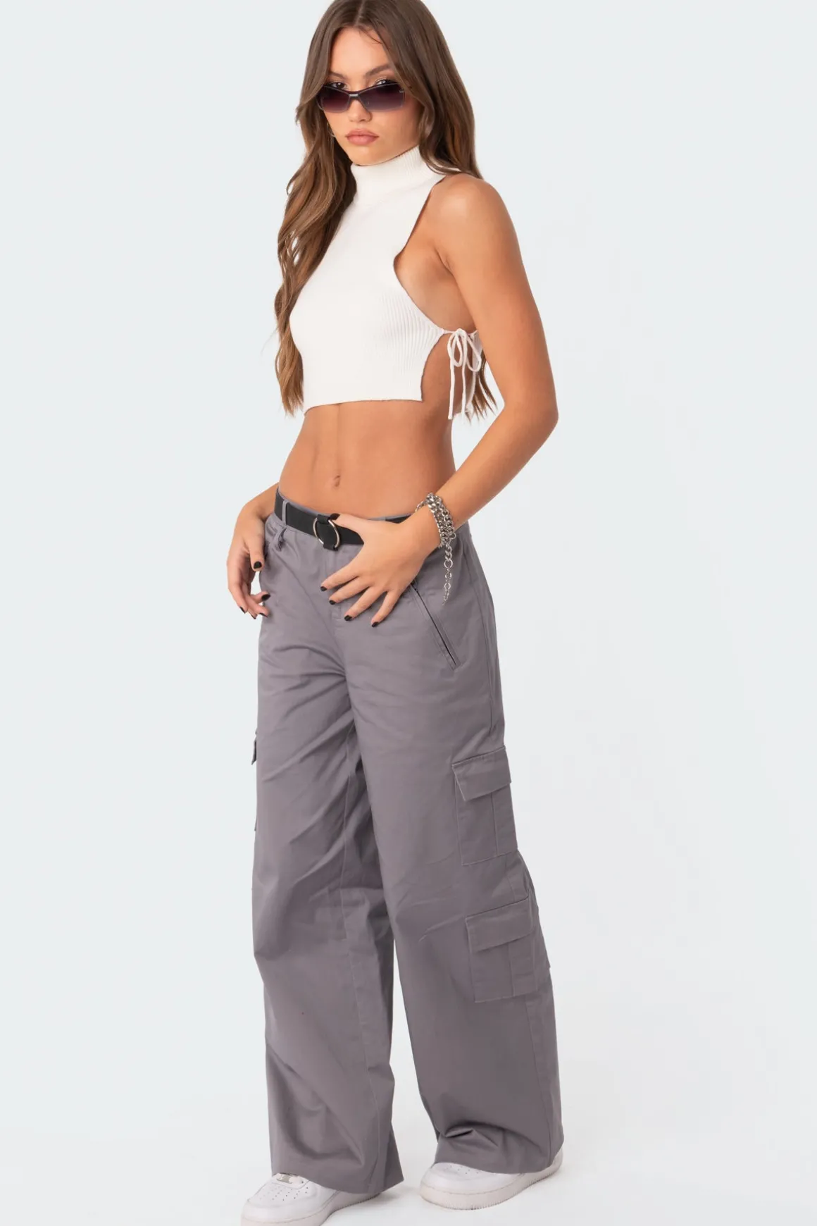 Knitted Side Lace-Up Top