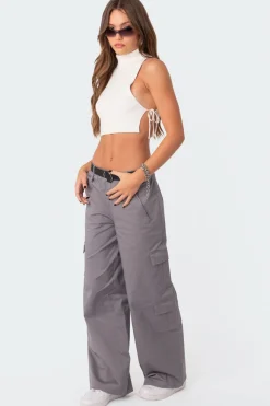 Knitted Side Lace-Up Top