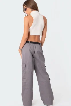 Knitted Side Lace-Up Top