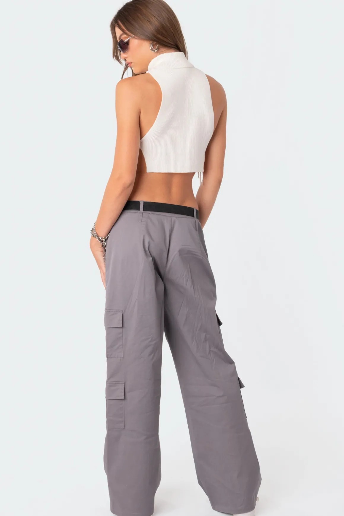 Knitted Side Lace-Up Top