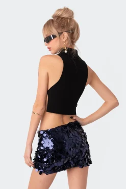 Knitted Side Lace-Up Top