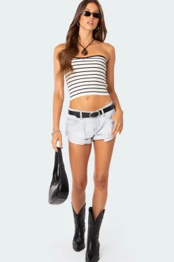 Knitted Sweetheart Strapless Top