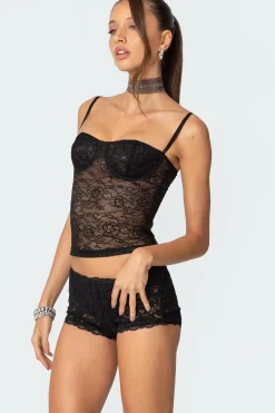 Krissy Sheer Lace Cupped Corset