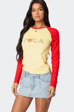 La Baby Raglan Long Sleeve T Shirt
