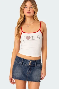 La Lover Rhinestone Tank Top