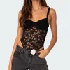 Lace & Satin Cupped Bodysuit
