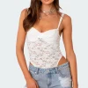 Lace & Satin Cupped Bodysuit