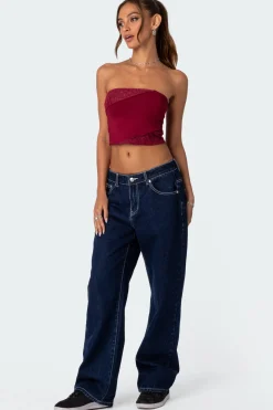 Lace Patchwork Tube Top