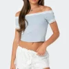 Lace Trim Off Shoulder Top