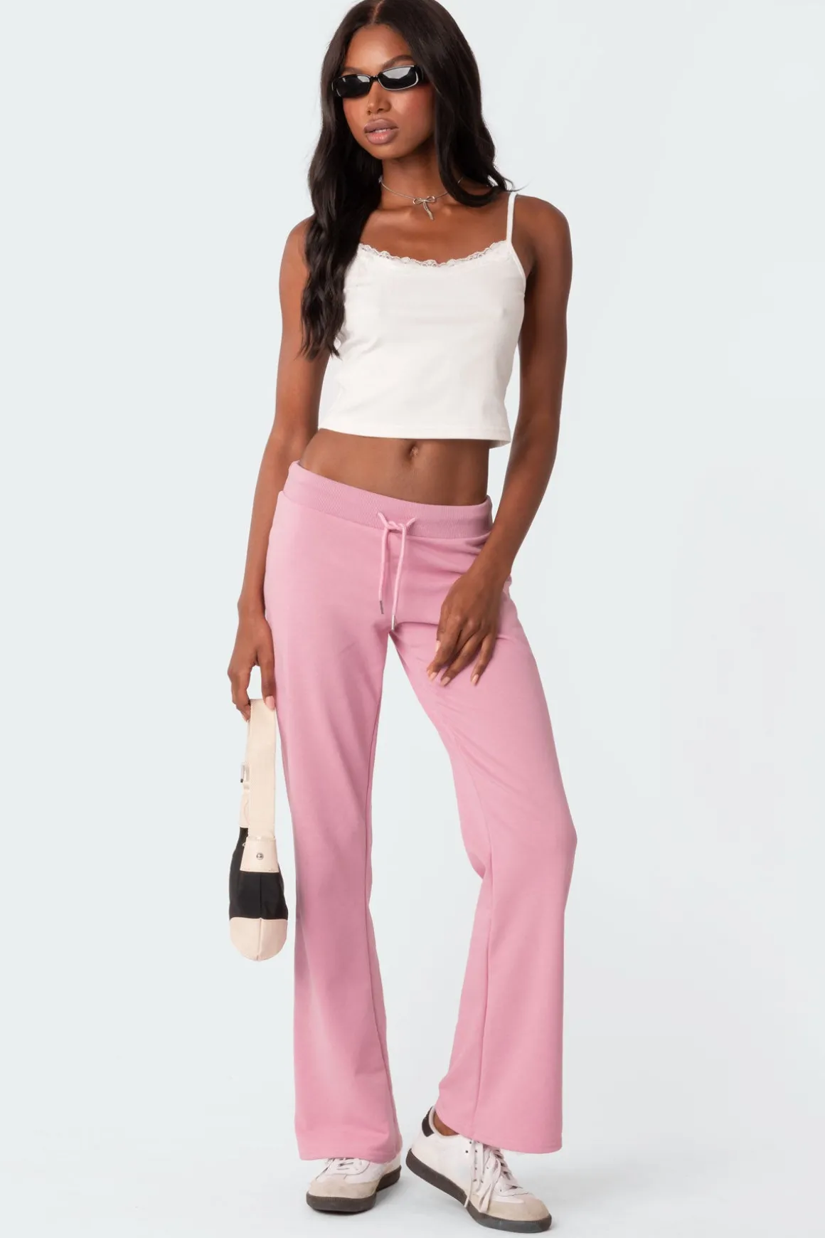 Lace Trim Ribbed Tank Top