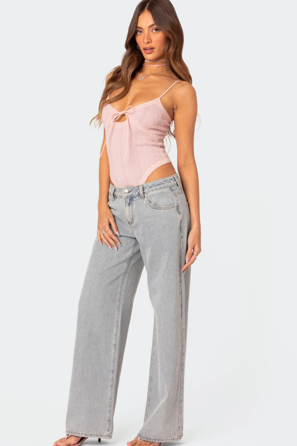 Lacey Knit Cut Out Bodysuit