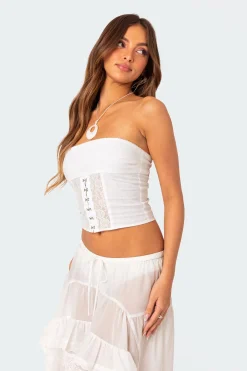 Lacey Linen Look Corset