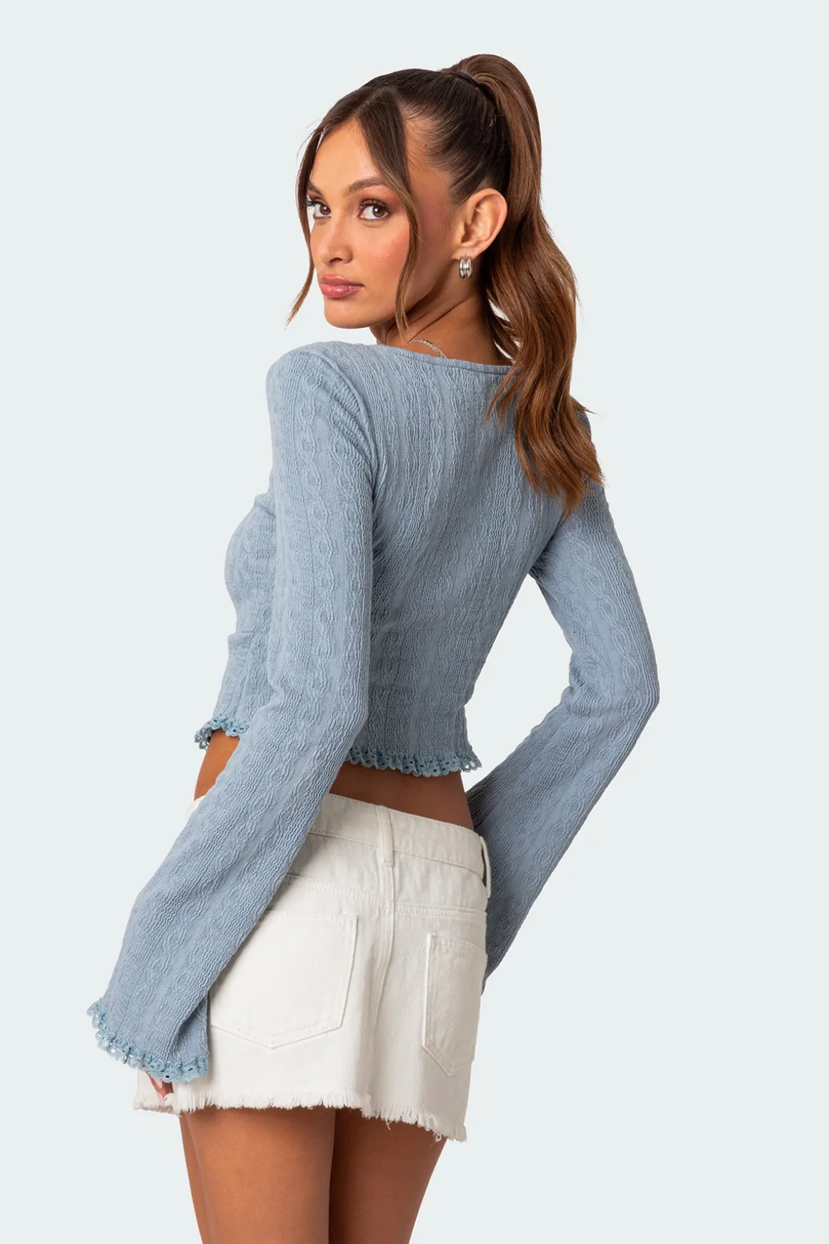 Lacey Long Sleeve Knit Top