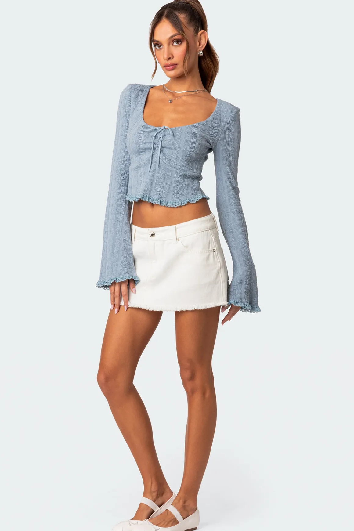 Lacey Long Sleeve Knit Top