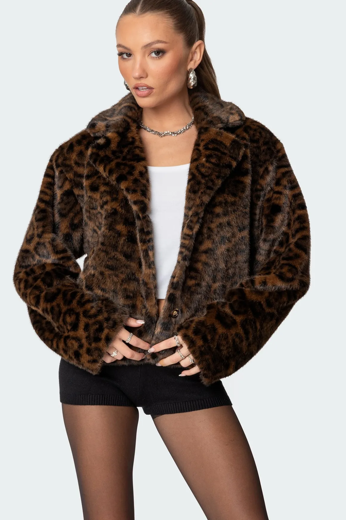 Lady Leopard Faux Fur Jacket