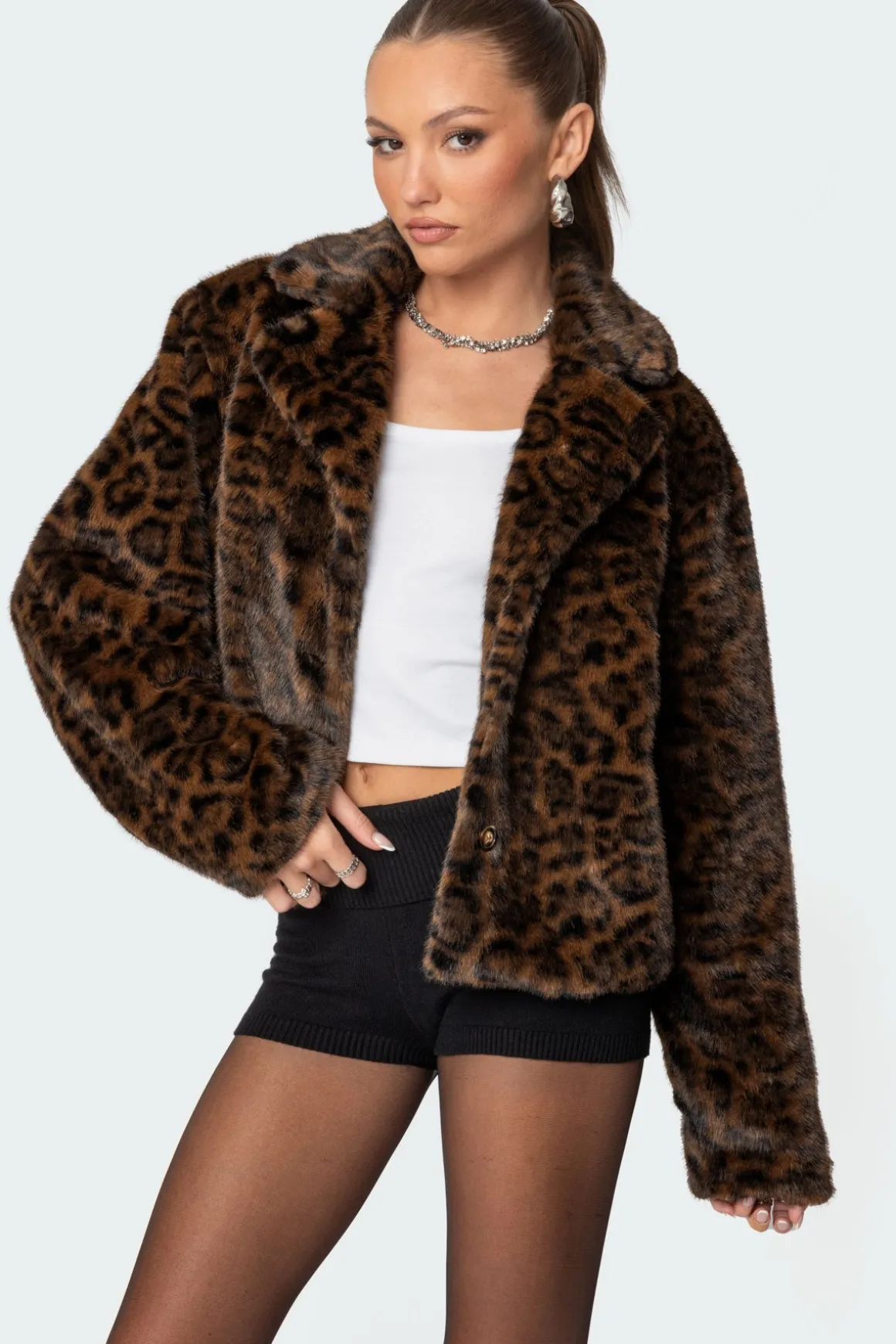 Lady Leopard Faux Fur Jacket