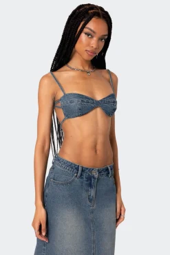Lassy Washed Denim Bralette