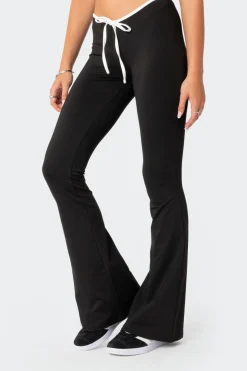 Leighton Contrast Tie Flared Pants