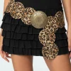 Leopard Faux Leather Western Disc Belt