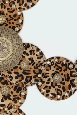 Leopard Faux Leather Western Disc Belt