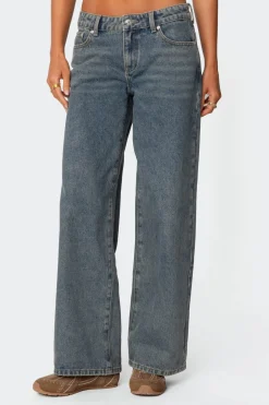 Leopard Heart Washed Jeans